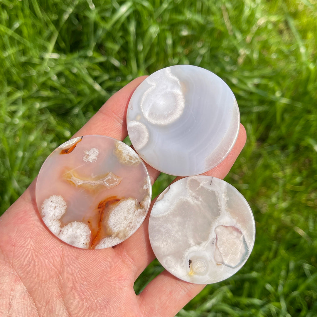Flower Agate Disc Slice
