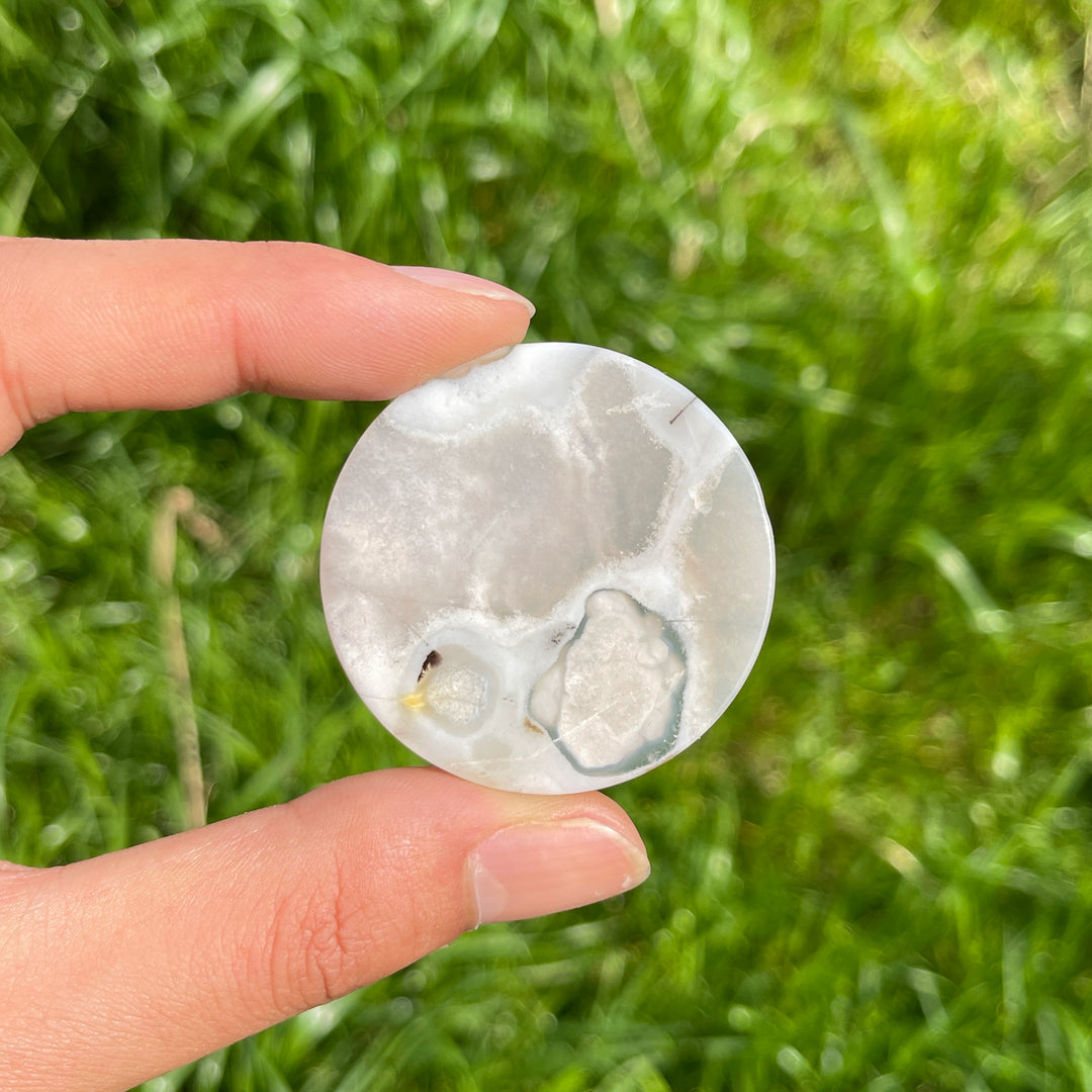 Flower Agate Disc Slice
