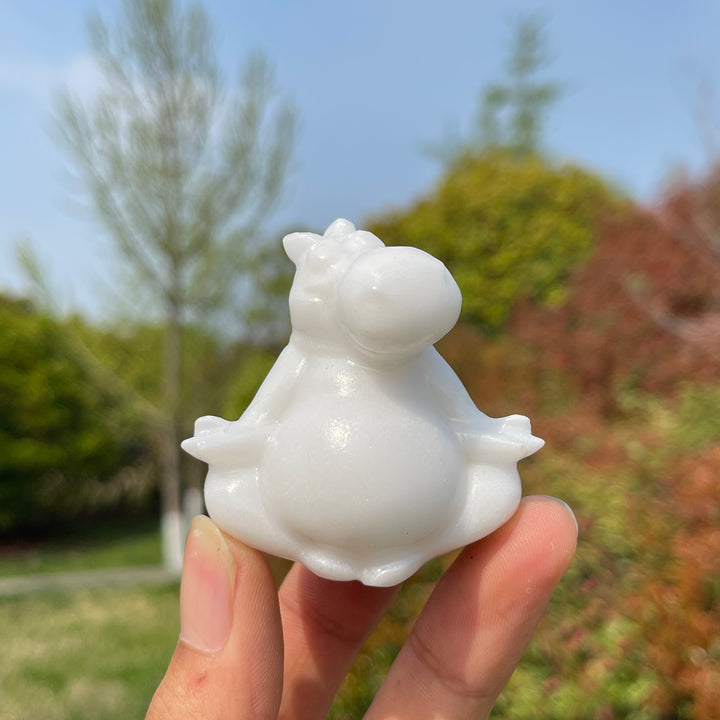 Natural Crystal Carving Meditating Hippo
