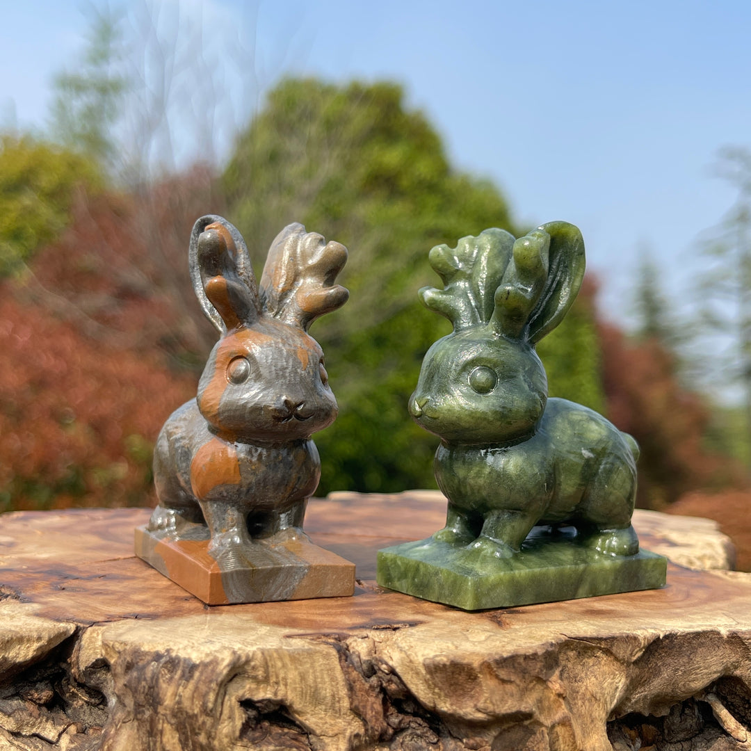 Natural Crystal Carving Jackalope