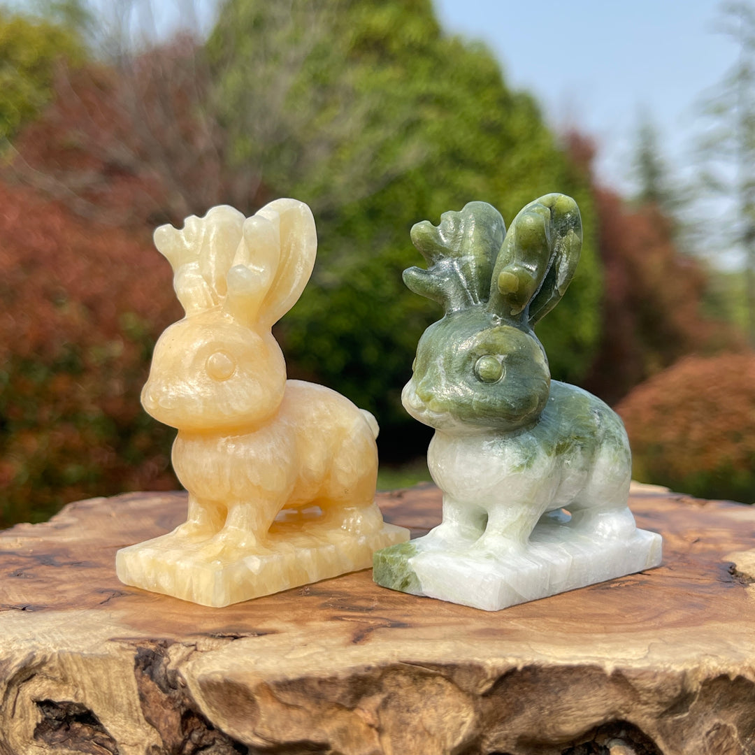 Natural Crystal Carving Jackalope