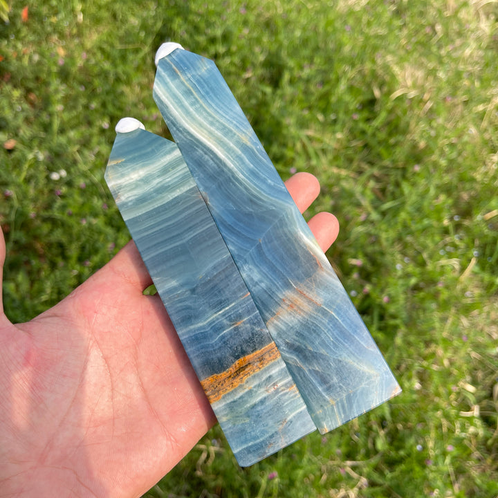 Natural Lemurian Aquatine Calcite Point