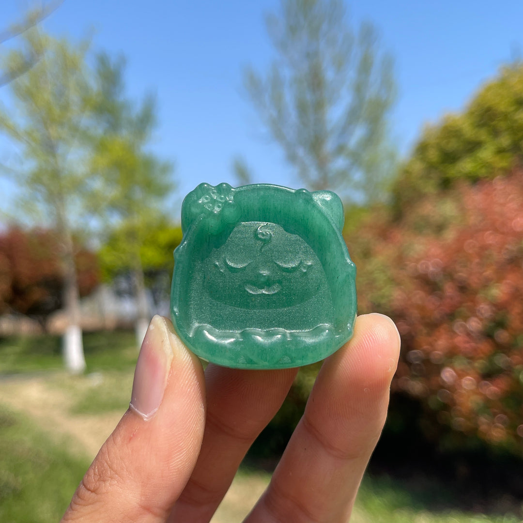 Natural Crystal Carved Cat Bowl