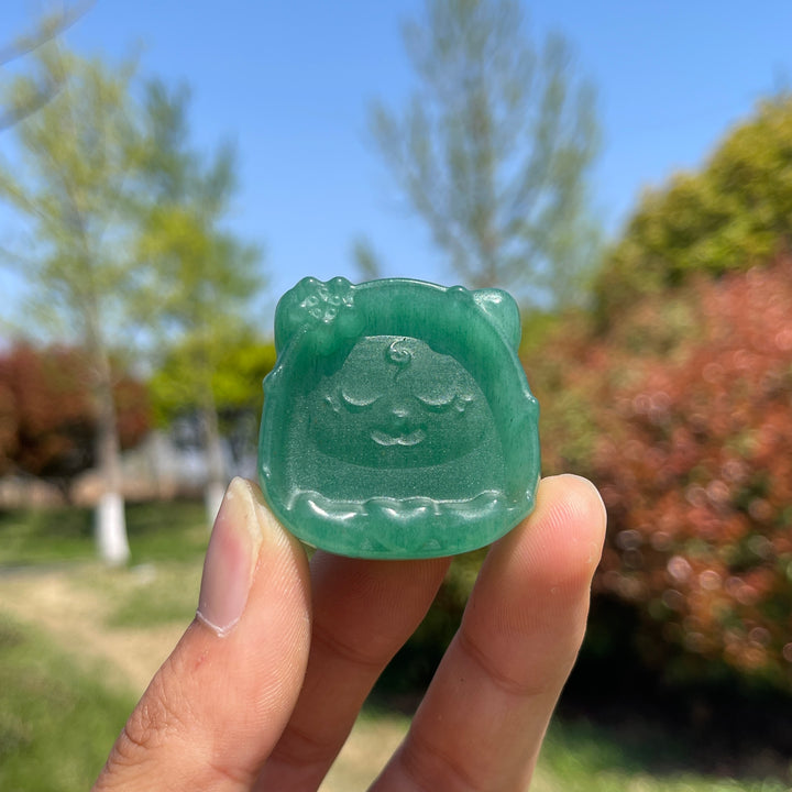 Natural Crystal Carved Cat Bowl