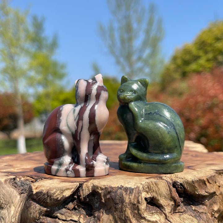 Natural Crystal Carving Kicking Cat