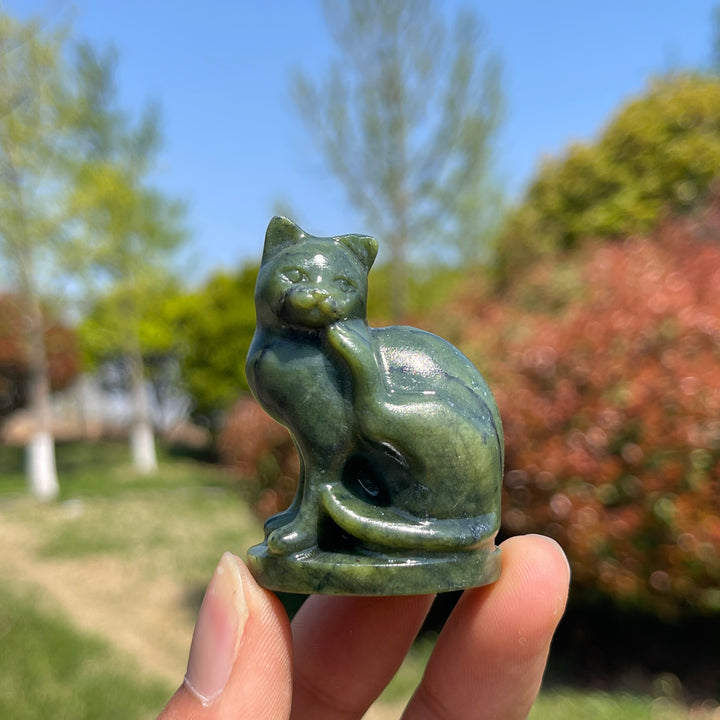 Natural Crystal Carving Kicking Cat
