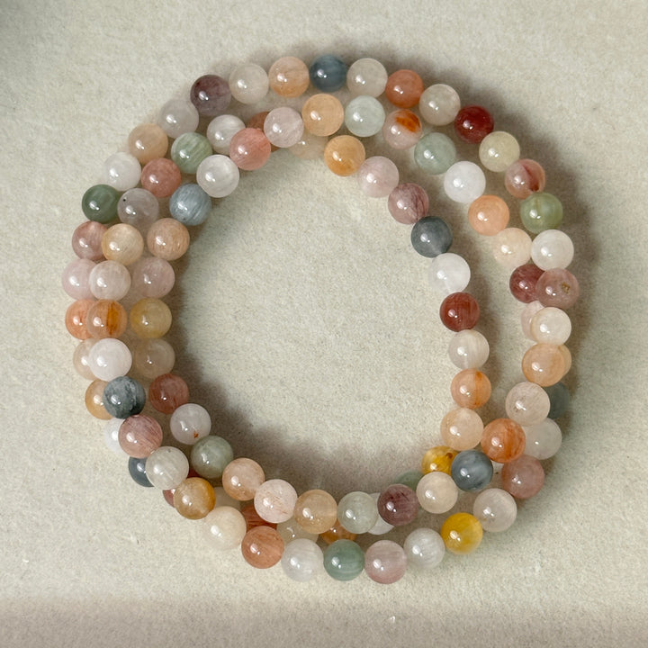Three Cires Rainbow Rabbit Hair Bracelet 5.4-5.8mm