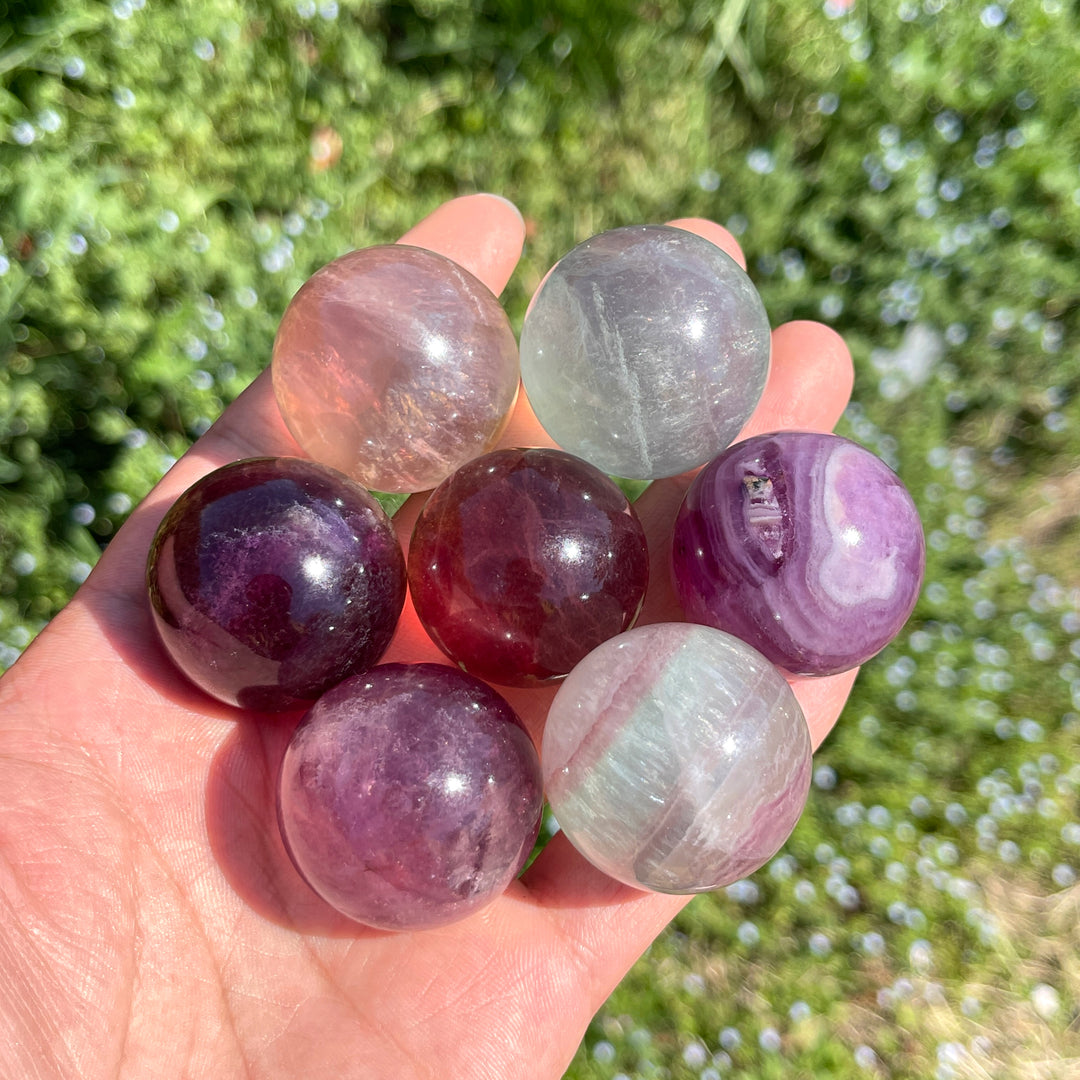 Natural Crystal Candy Fluorite Sphere