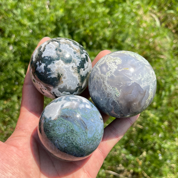 Natural Moss Agate Sphere