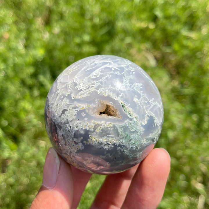 Natural Moss Agate Sphere