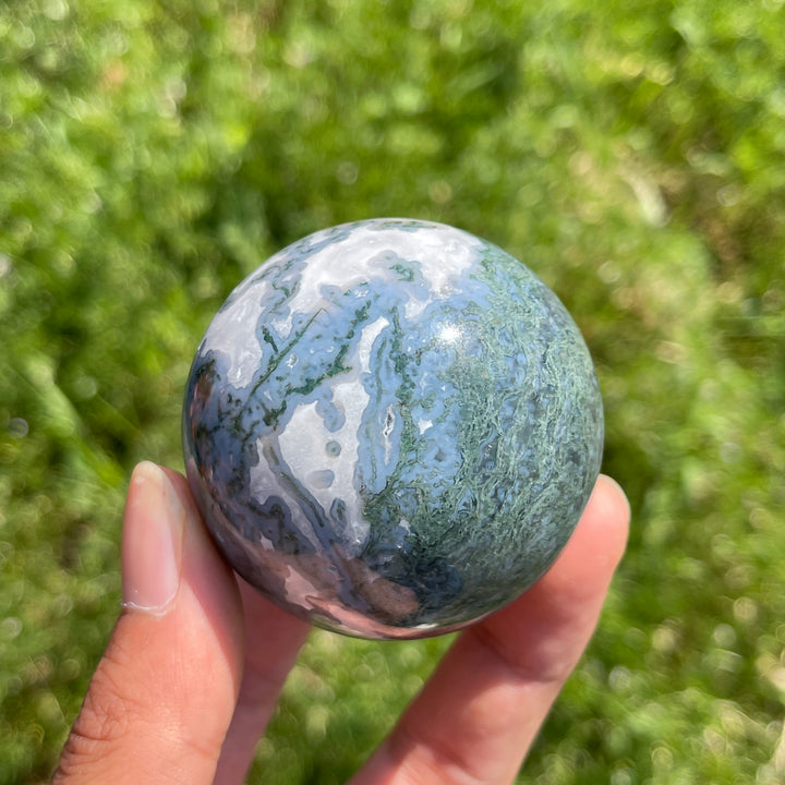 Natural Moss Agate Sphere