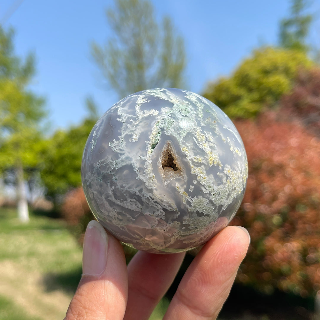 Natural Moss Agate Sphere