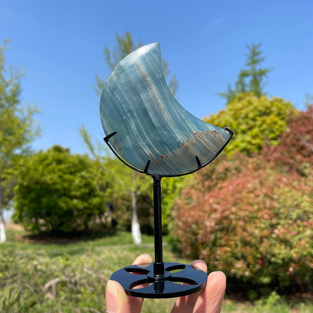 Unique,Lemurian Aquatine Calcite Moon