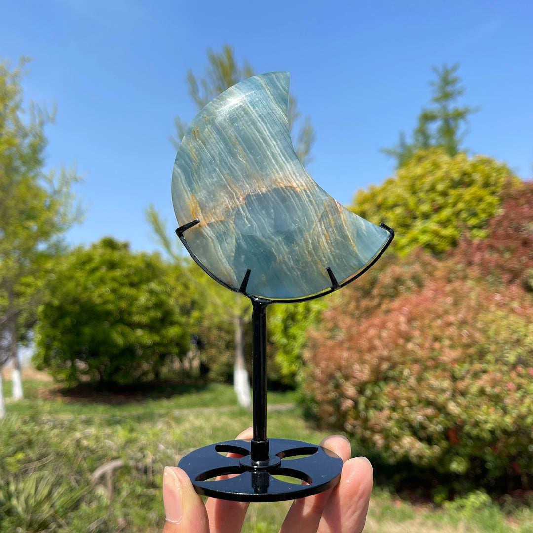 Unique,Lemurian Aquatine Calcite Moon