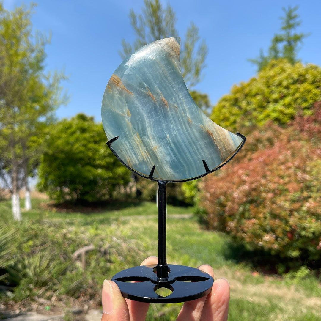 Unique,Lemurian Aquatine Calcite Moon