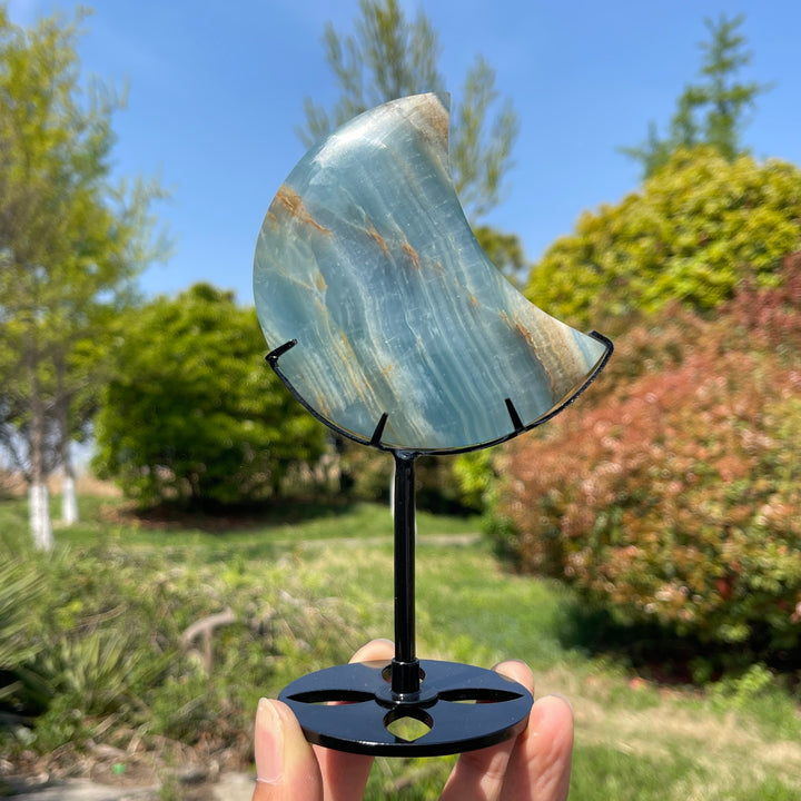 Unique,Lemurian Aquatine Calcite Moon