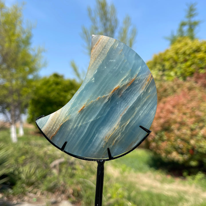 Unique,Lemurian Aquatine Calcite Moon