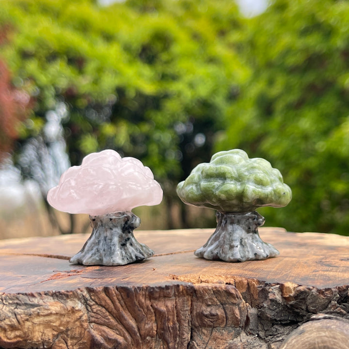 Natural Crystal Carved Cherry Blossom Tree