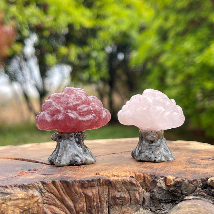 Natural Crystal Carved Cherry Blossom Tree