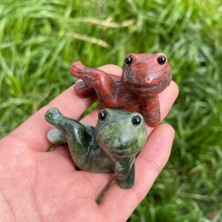 Natural Crystal Carved Lazy Frog