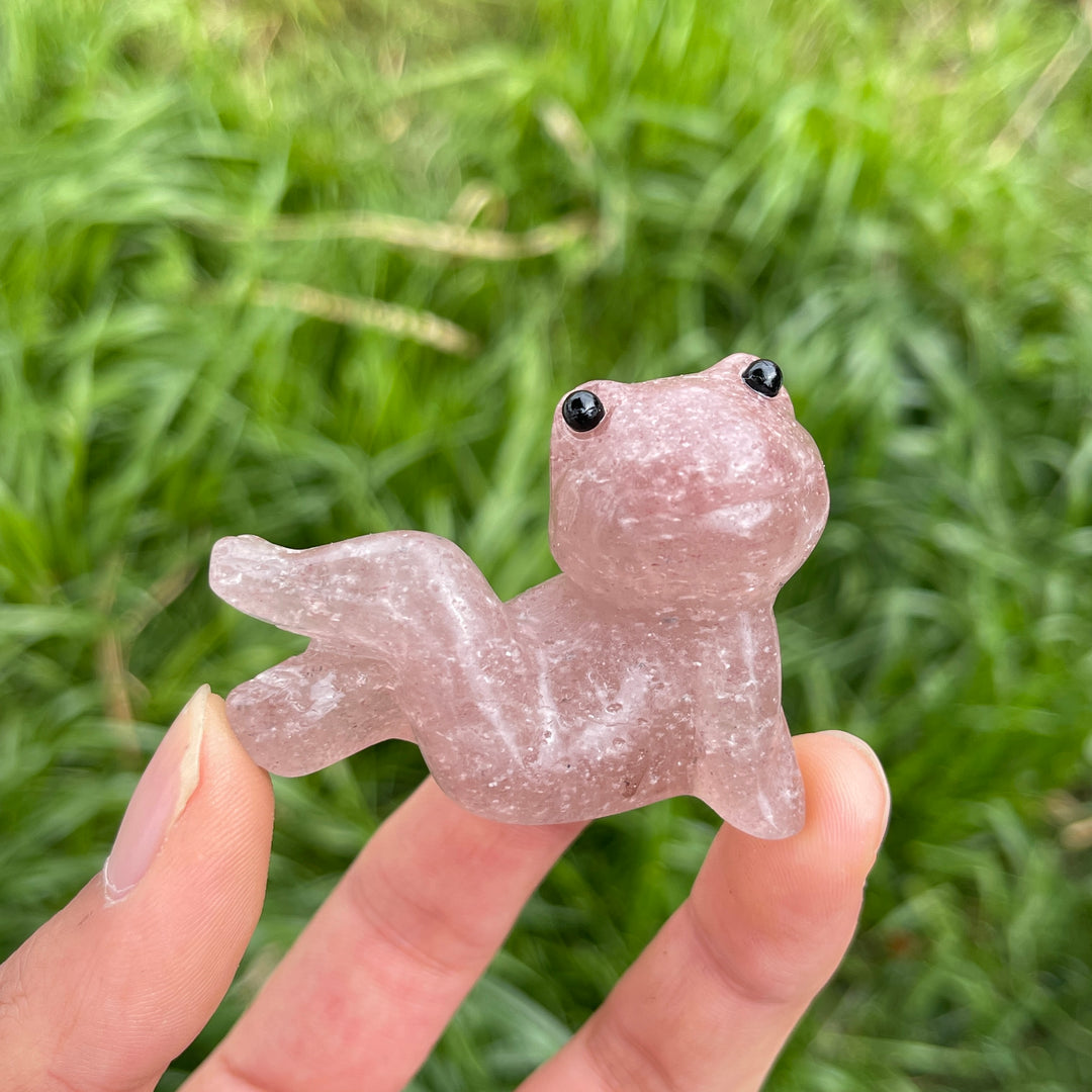 Natural Crystal Carved Lazy Frog