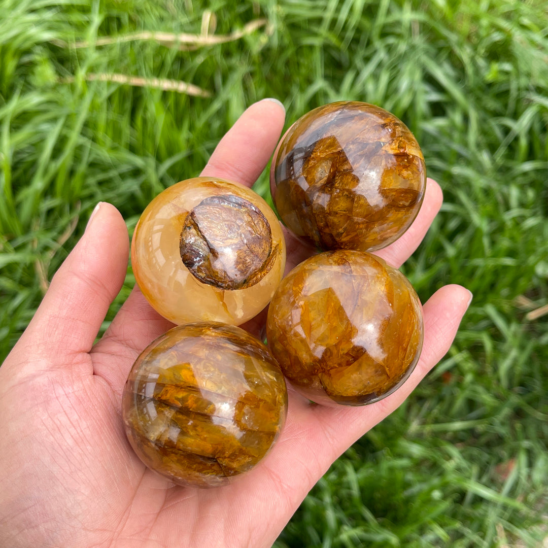 Natural Golden Healer Quartz Sphere
