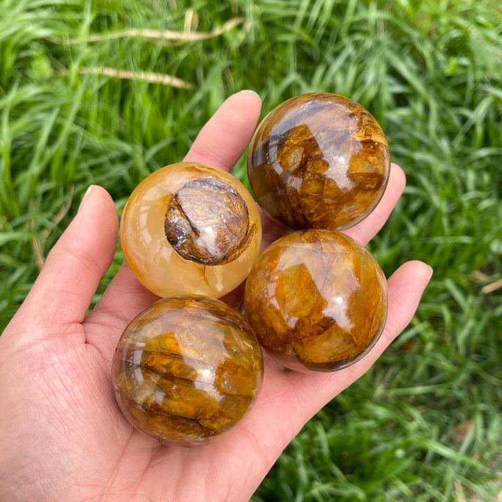 Natural Golden Healer Quartz Sphere