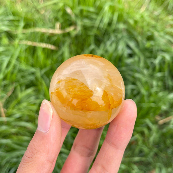 Natural Golden Healer Quartz Sphere