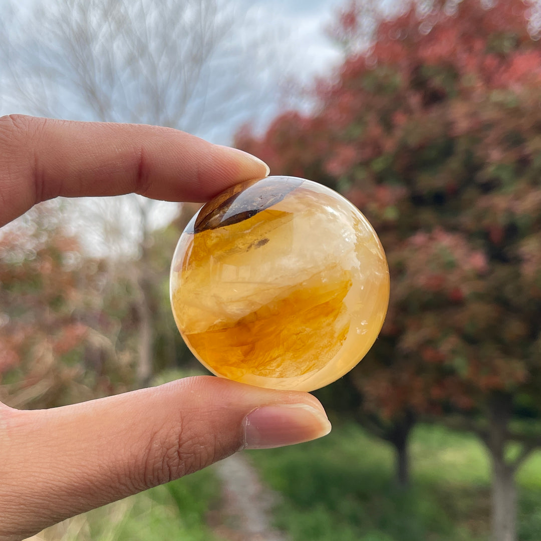 Natural Golden Healer Quartz Sphere