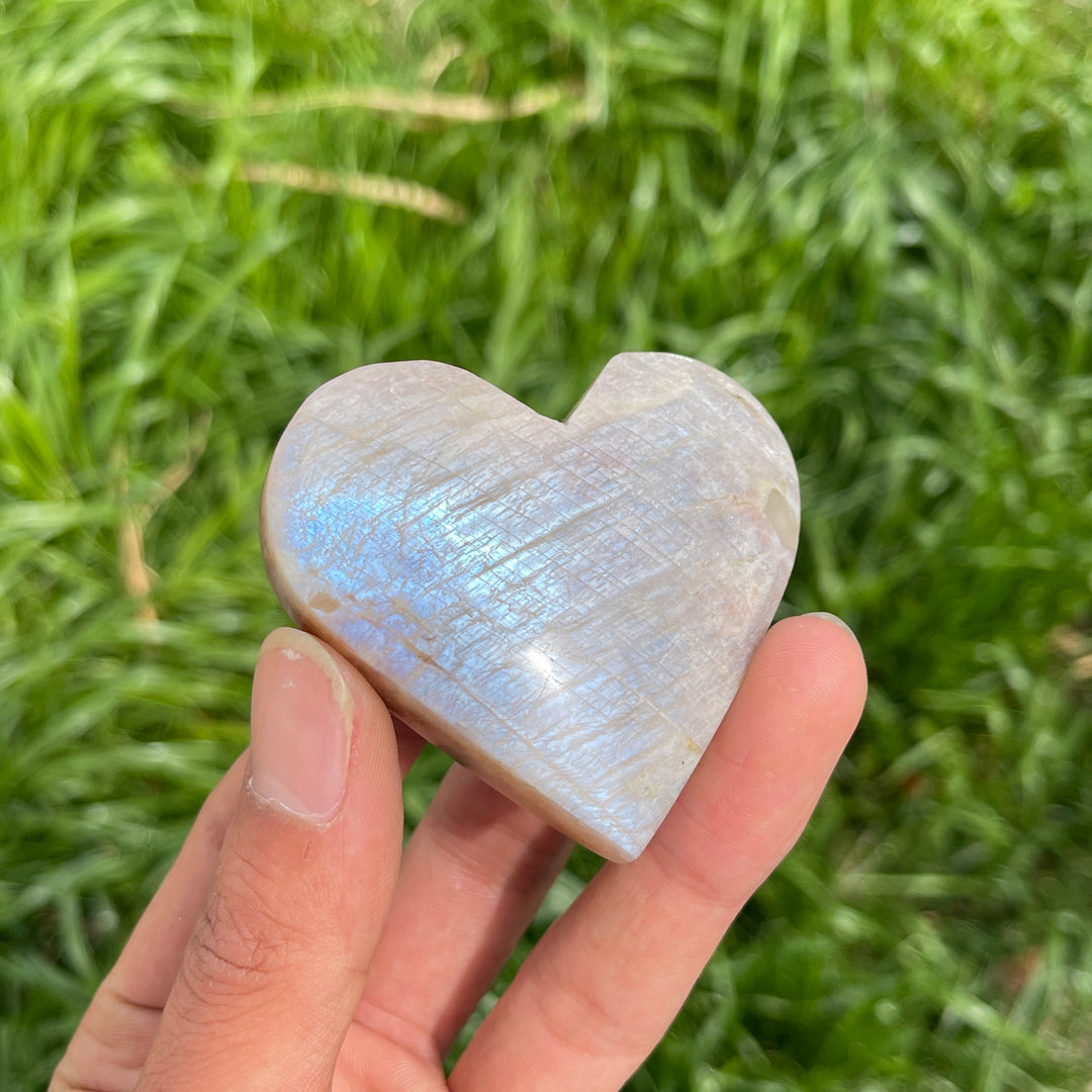 Natural Moonstone Crystal Heart