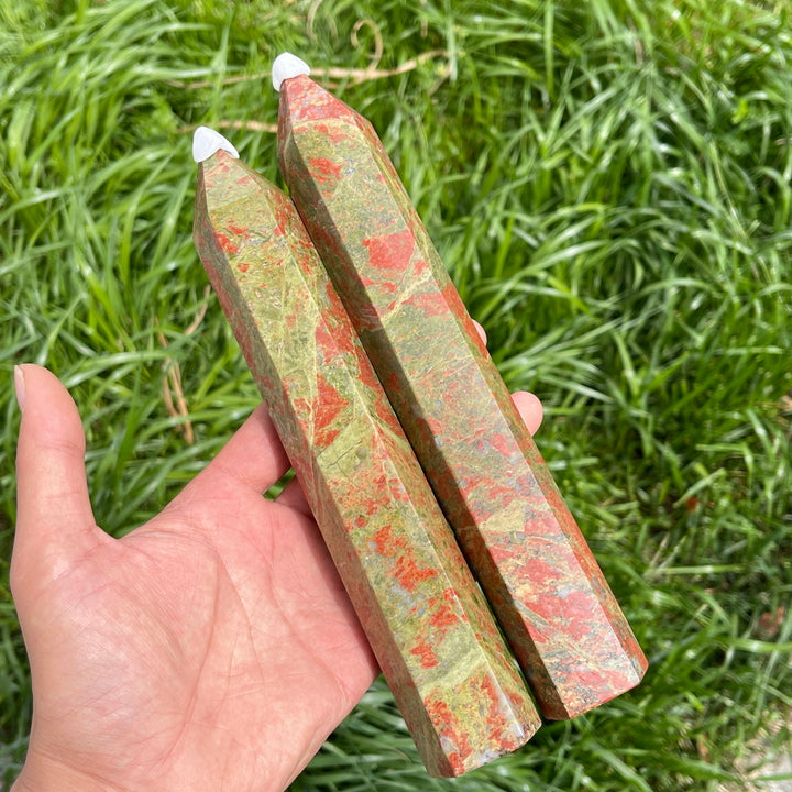 Natural Unakite Crystal Point