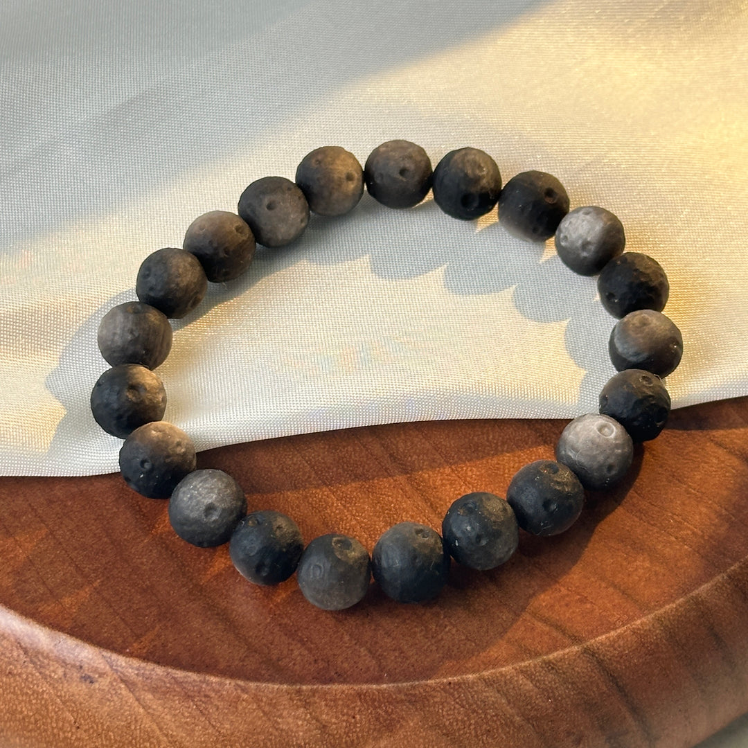 Silver Obsidian Moon Bracelet 8.7-9.3mm