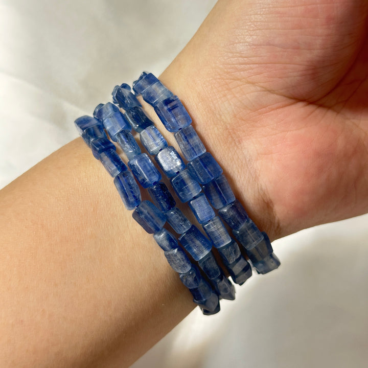 Blue Kyanite Freeform Square-cut Bracelet 5.5-7mm