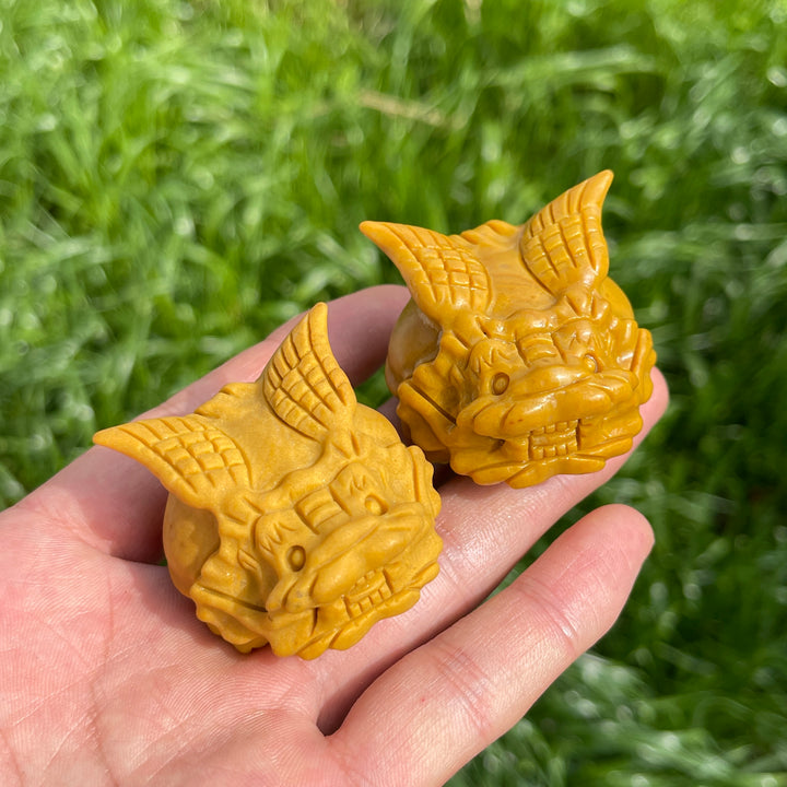 Natural Crystal Carving Yellow Aventurine Dragon Turtle