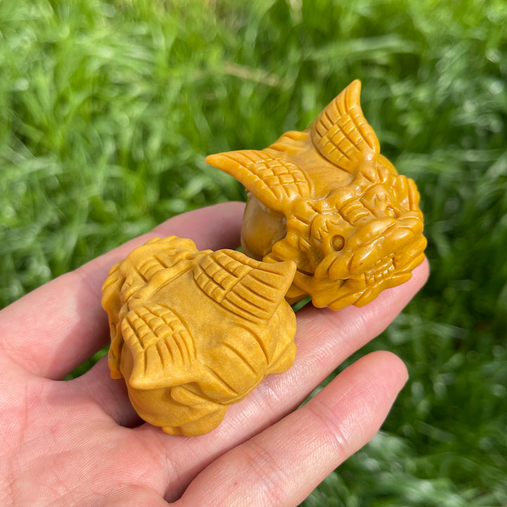 Natural Crystal Carving Yellow Aventurine Dragon Turtle