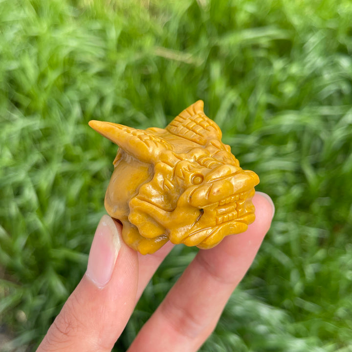 Natural Crystal Carving Yellow Aventurine Dragon Turtle