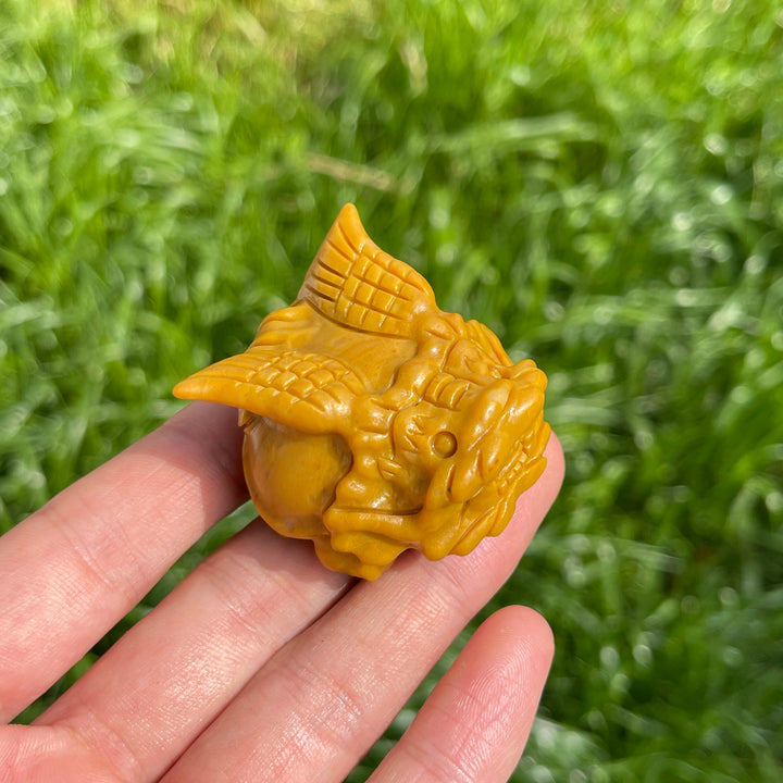 Natural Crystal Carving Yellow Aventurine Dragon Turtle