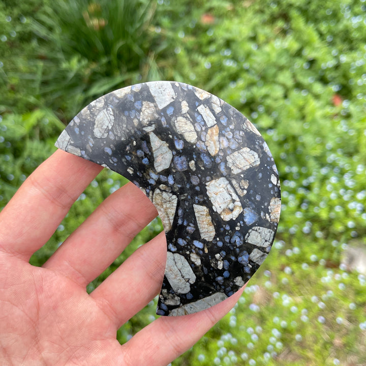 Natural Crystal Que Sera Stone Moon Carving