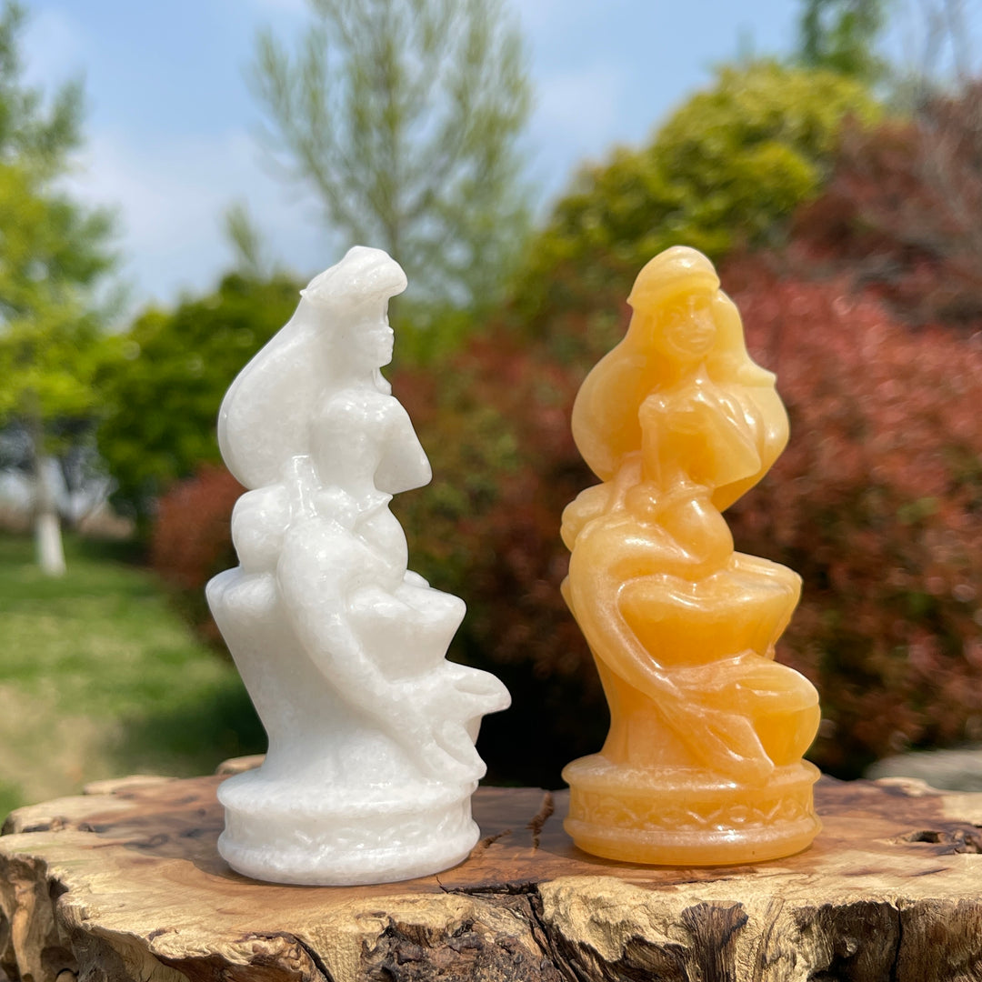 Natural Crystal Mermaid Carving