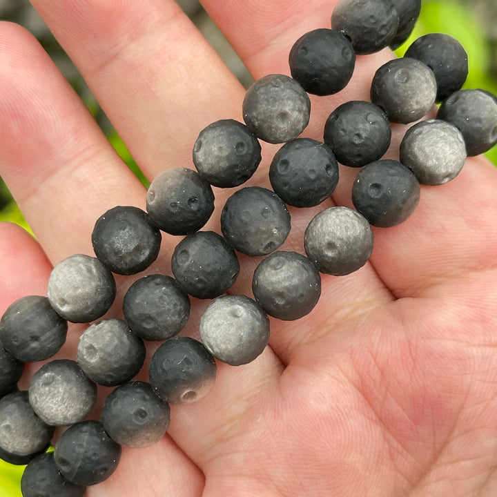 Silver Obsidian Moon Bracelet 8.7-9.3mm