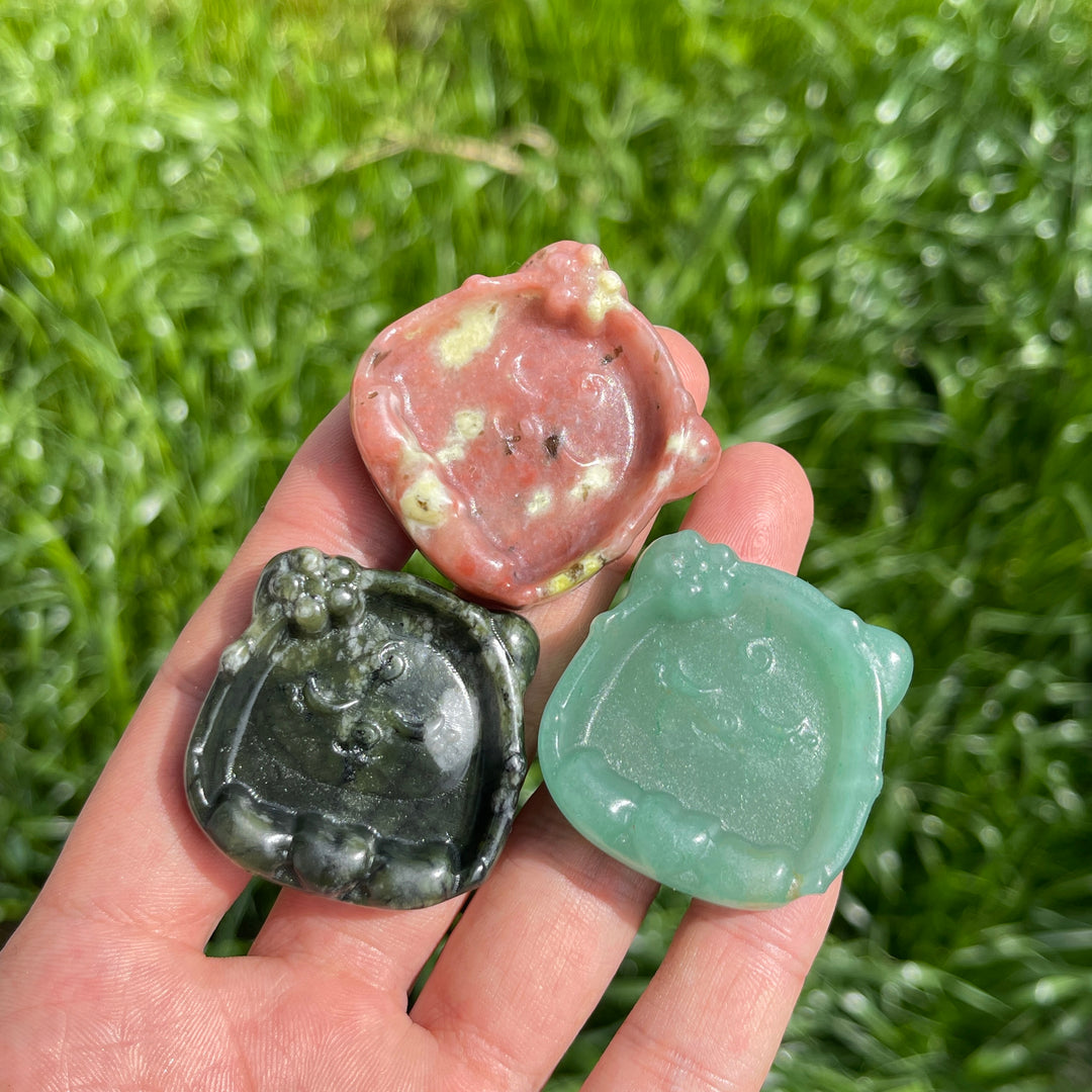 Natural Crystal Carved Cat Bowl