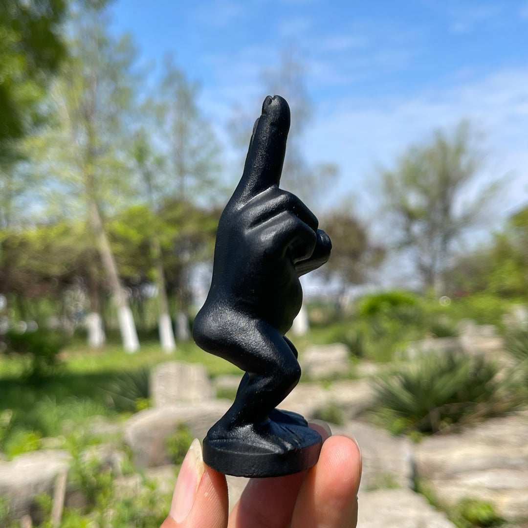 Natural Peace Sign Hand Crystal Carving