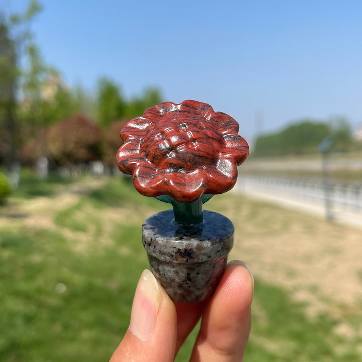 Natural Crystal Sunflower Carving
