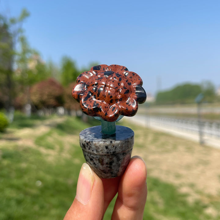 Natural Crystal Sunflower Carving