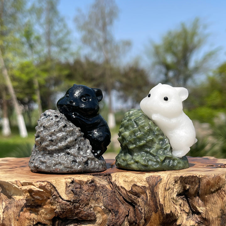 Natural Crystal Hamster Carving