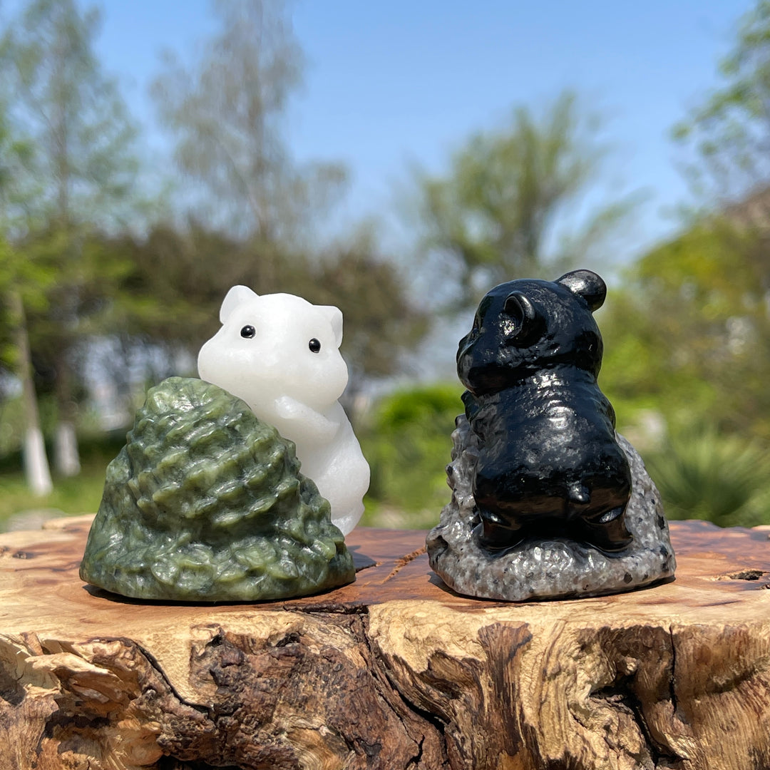 Natural Crystal Hamster Carving