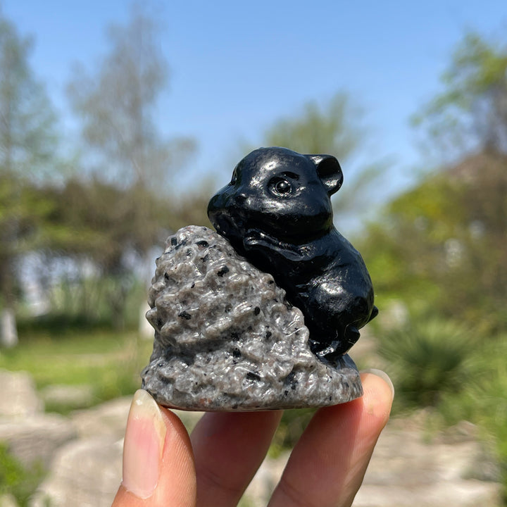 Natural Crystal Hamster Carving
