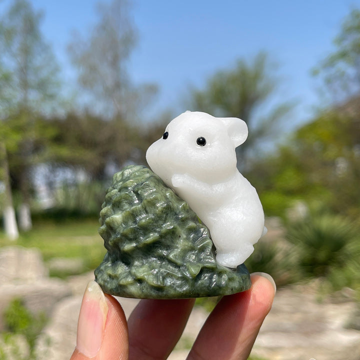 Natural Crystal Hamster Carving