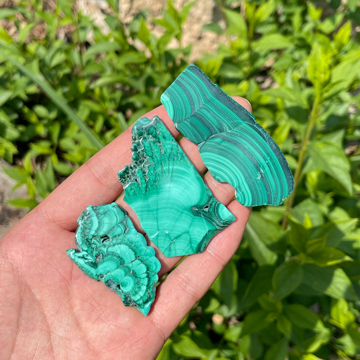 Natural Crystal Malachite Slice
