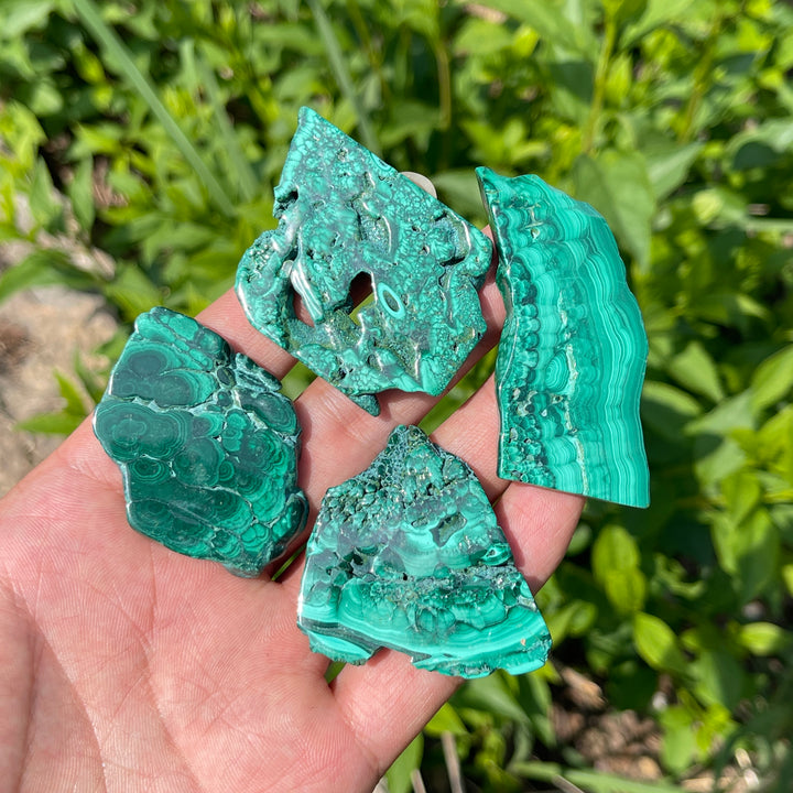 Natural Crystal Malachite Slice